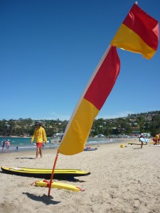 Surf lifesaving flag at Kingston Beach